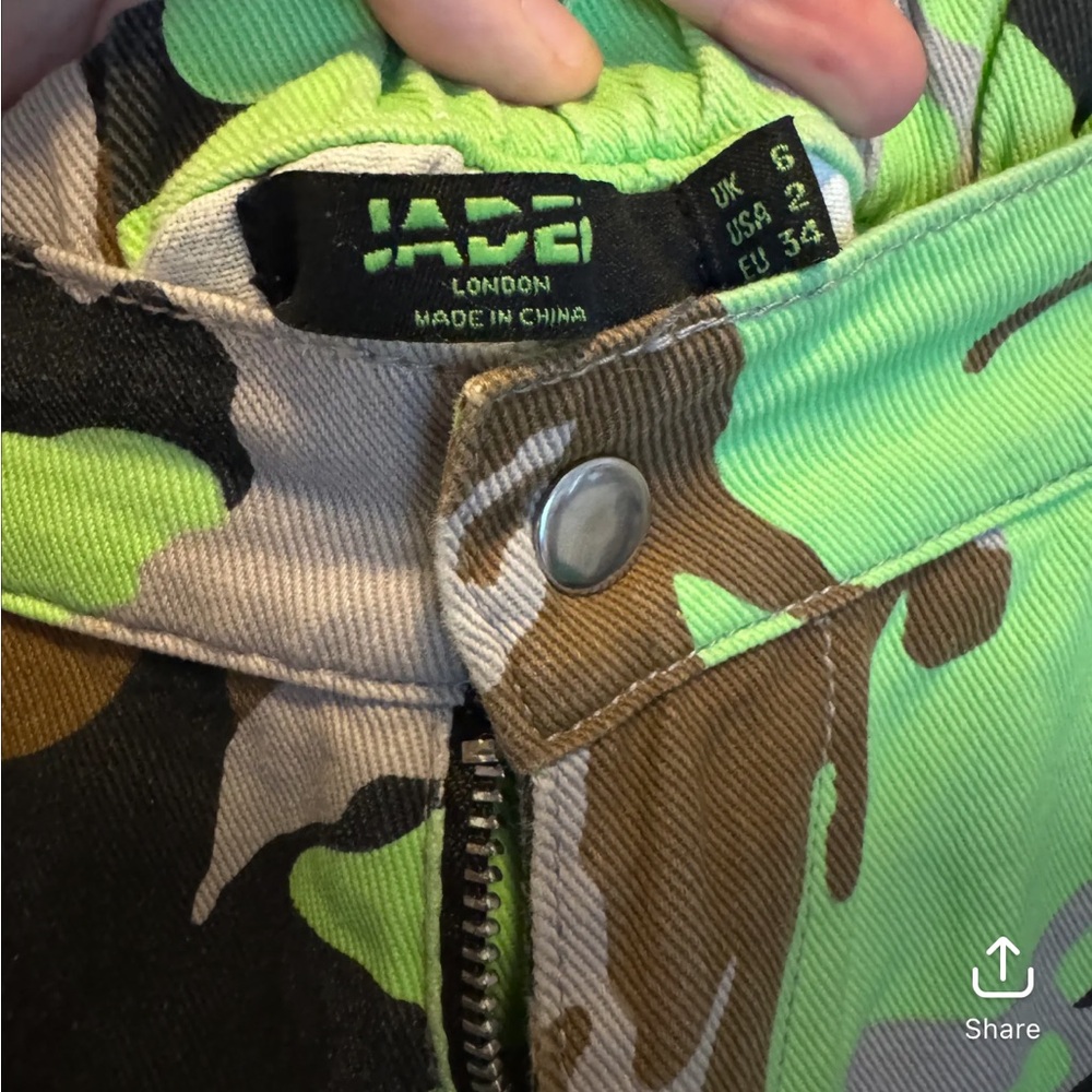 CROSS POSTED-Jaded London denim cargo pants with contrast pockets in camo print